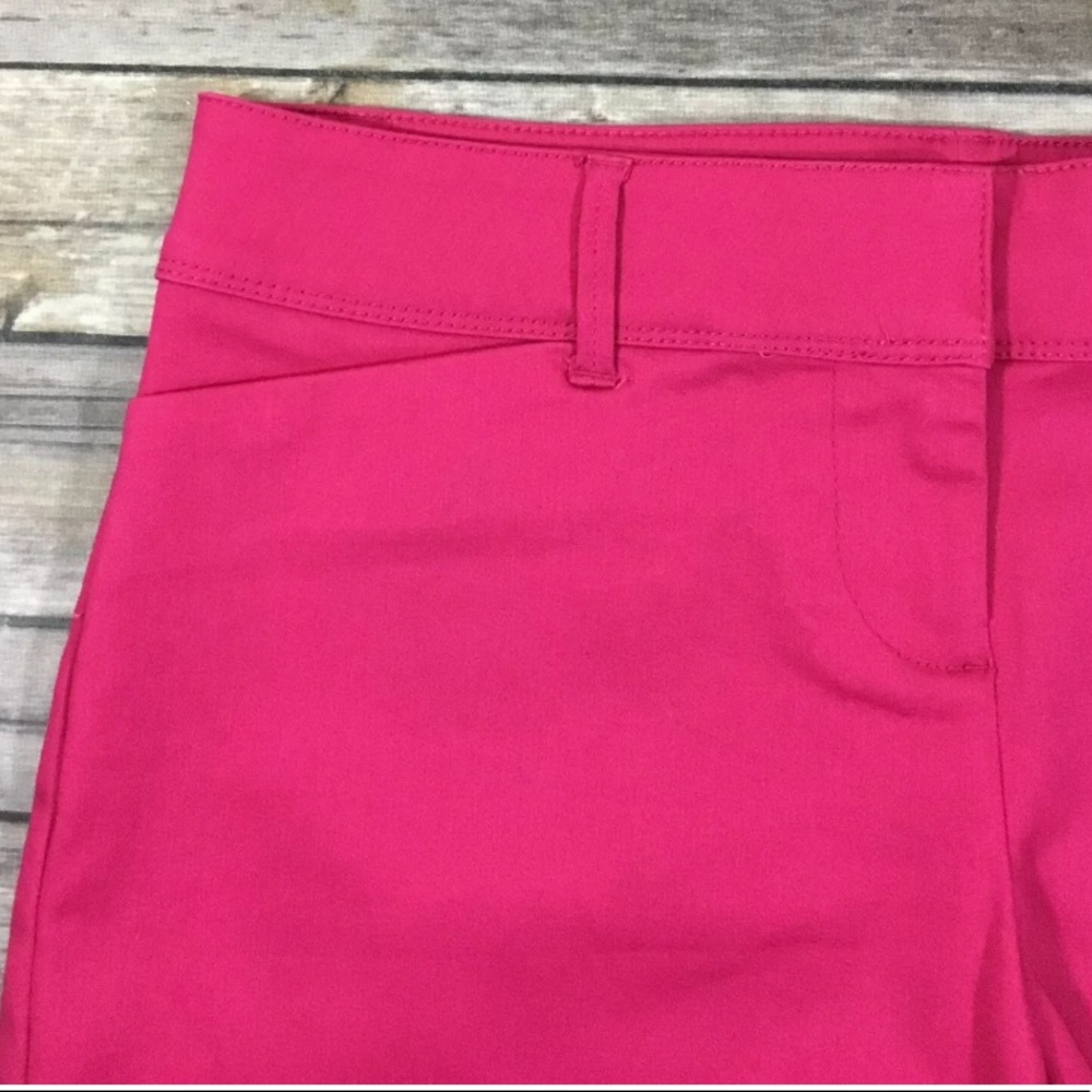 The Limited Womens Flat Front Tailored Shorts Pink Barbiecore Cotton 12